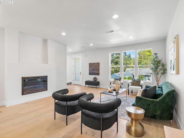 living room featuring light hardwood / wood-style floors