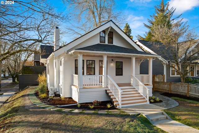 bungalow featuring covered porch