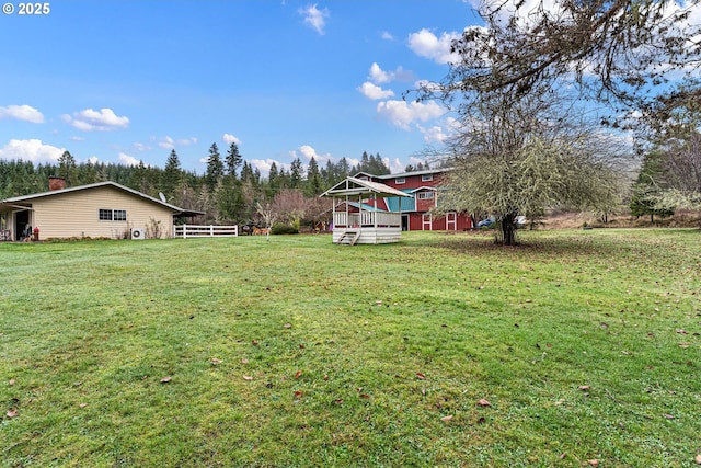 view of yard with a gazebo