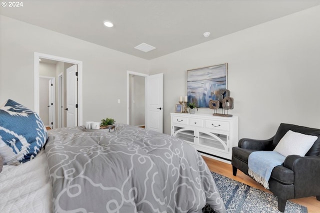 bedroom featuring light wood-type flooring