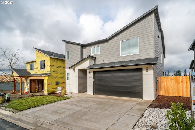 view of front of home featuring a garage