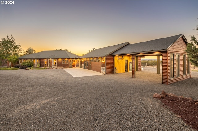 view of front of house featuring a garage