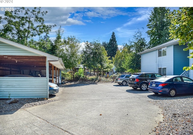 view of parking / parking lot