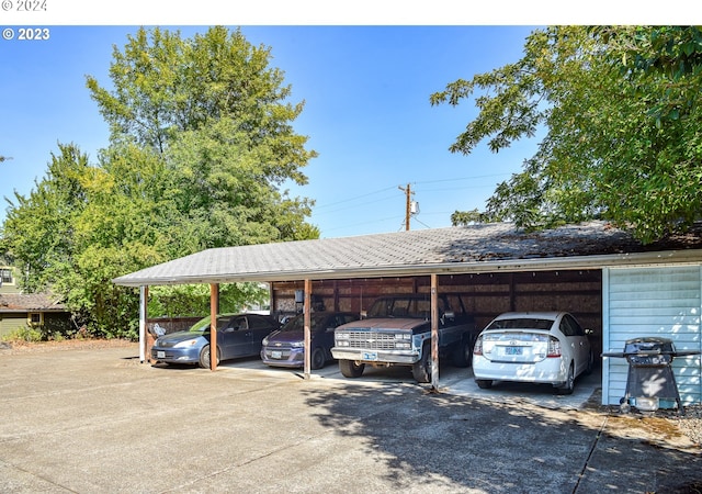 view of car parking featuring a carport