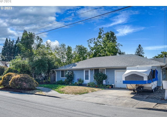 view of single story home