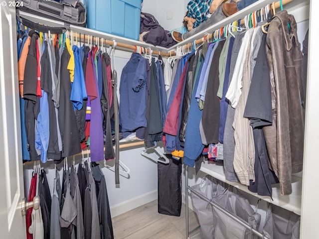 spacious closet with light wood-type flooring