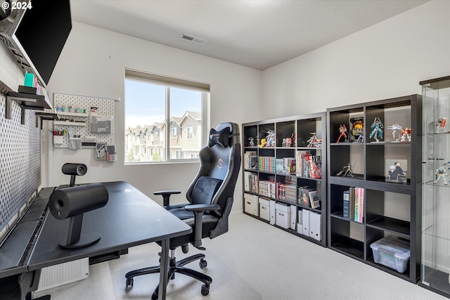 view of carpeted office