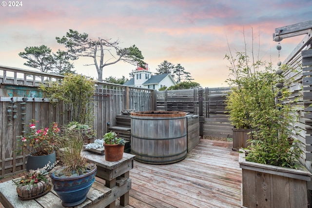 view of deck at dusk