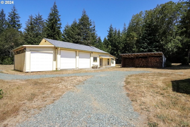 view of garage