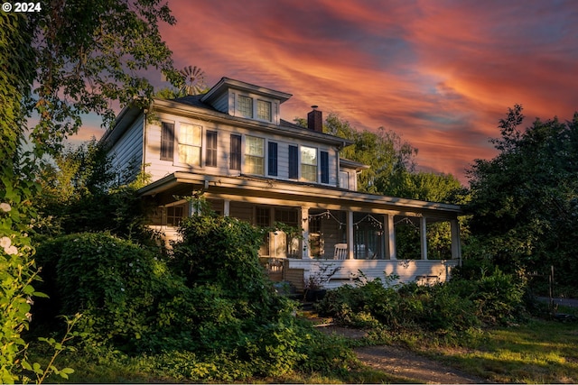 view of front of house featuring covered porch