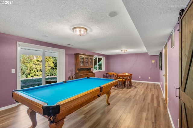 playroom featuring light wood-type flooring and billiards