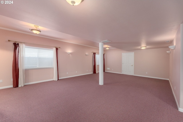 basement with carpet