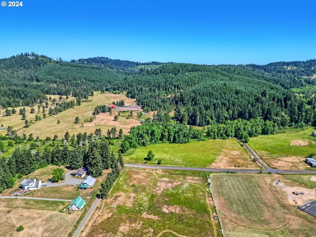 drone / aerial view with a rural view