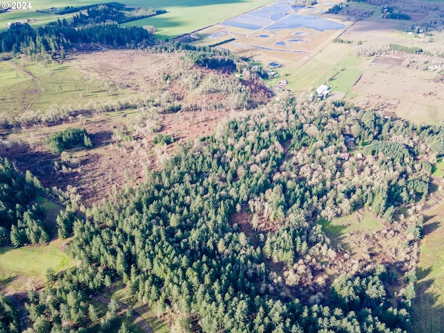 birds eye view of property featuring a rural view