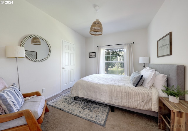 bedroom with carpet