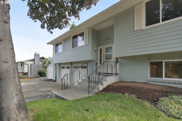 split foyer home with a garage