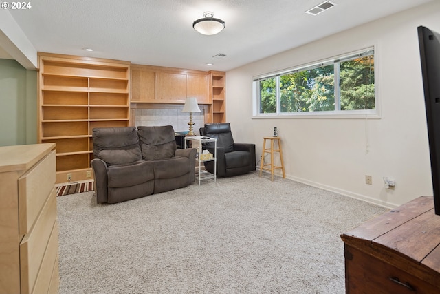 living room featuring carpet floors