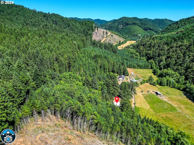 aerial view featuring a mountain view