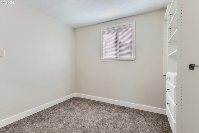 carpeted spare room featuring a textured ceiling