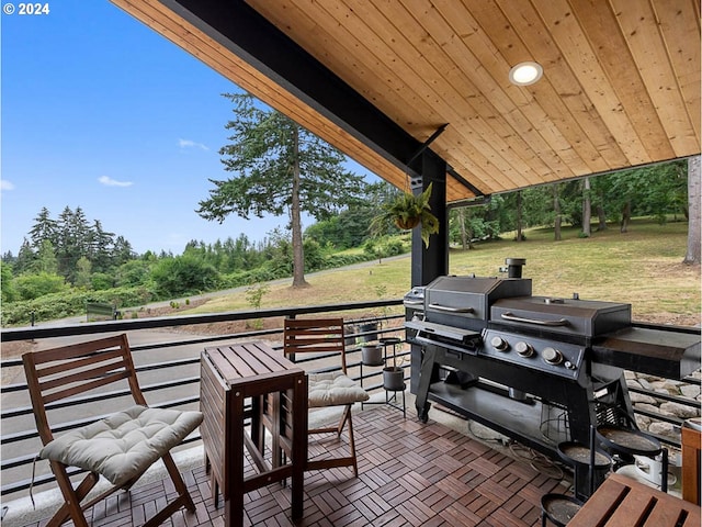 view of patio / terrace featuring a grill