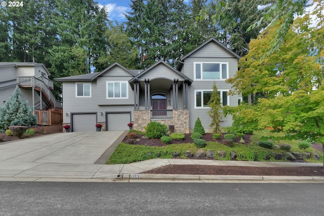 view of front facade with a garage