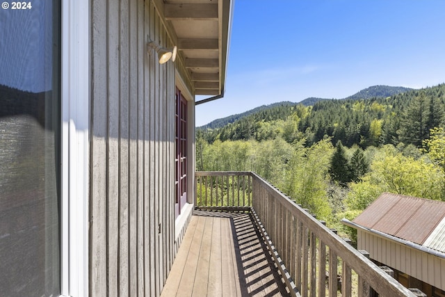 balcony with a mountain view