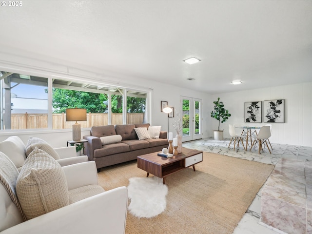 6325 SW Elm Ave, Beaverton, OR 97005 - living room featuring marble finish flooring