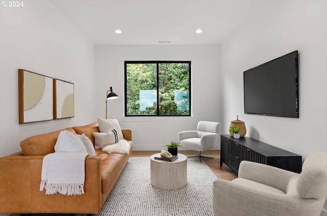 living room featuring hardwood / wood-style flooring