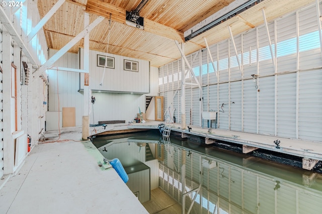 interior space featuring concrete floors