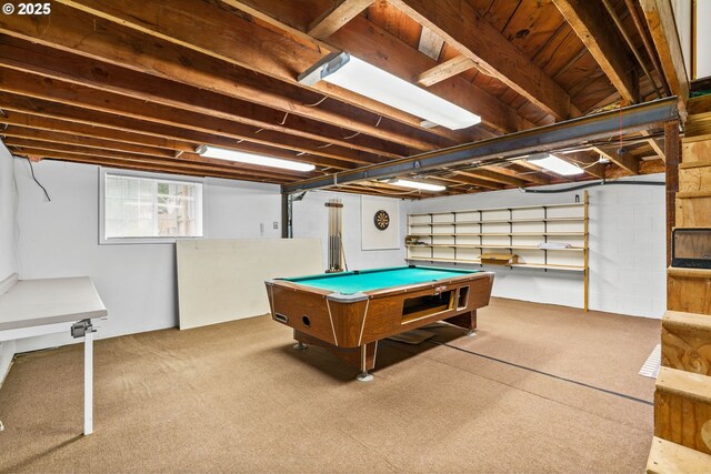 5213 Hilltop Dr, Florence, OR 97439 - rec room with billiards table and carpet