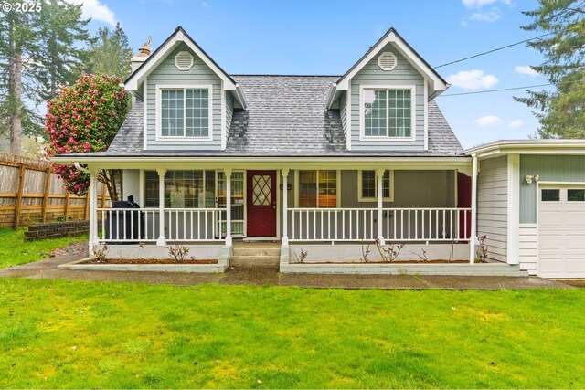 5213 Hilltop Dr, Florence, OR 97439 - view of front of property with covered porch, roof with shingles, and an attached garage