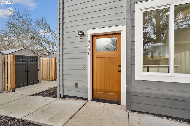 doorway to property featuring a patio area