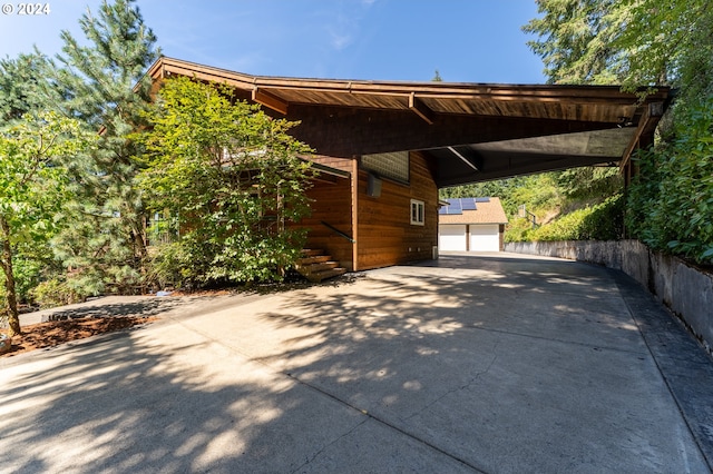 view of patio with a carport