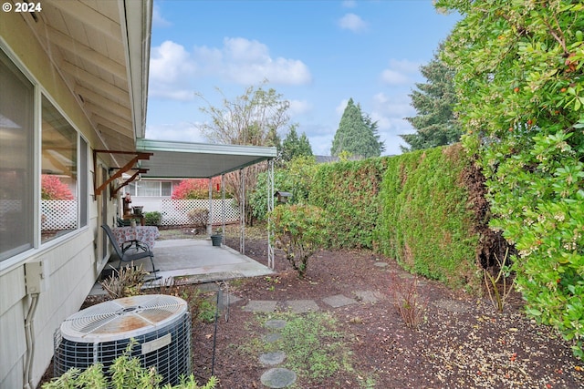 view of patio featuring cooling unit