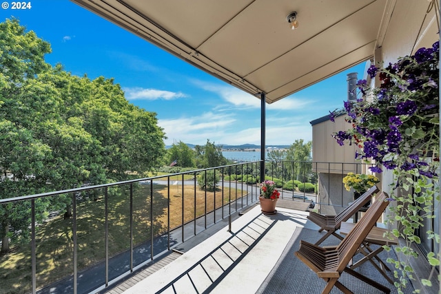 balcony with a water view