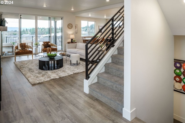 living room featuring wood-type flooring