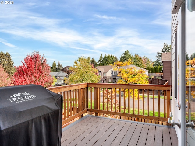 deck with area for grilling