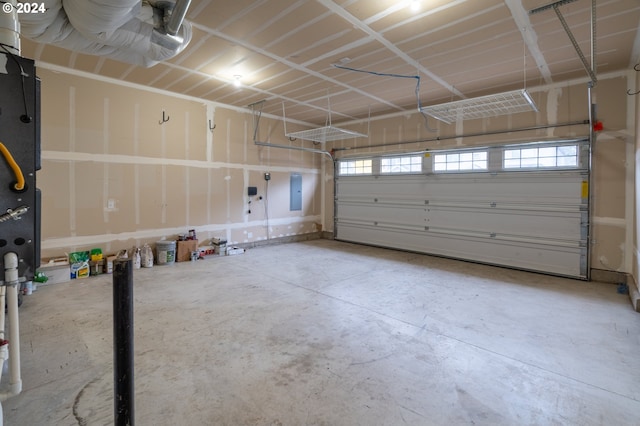 garage with electric panel