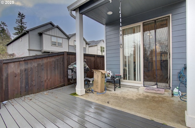 wooden terrace with fence
