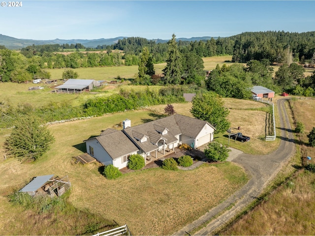 aerial view with a rural view