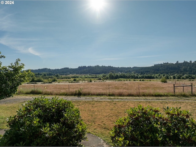 view of mountain feature with a rural view