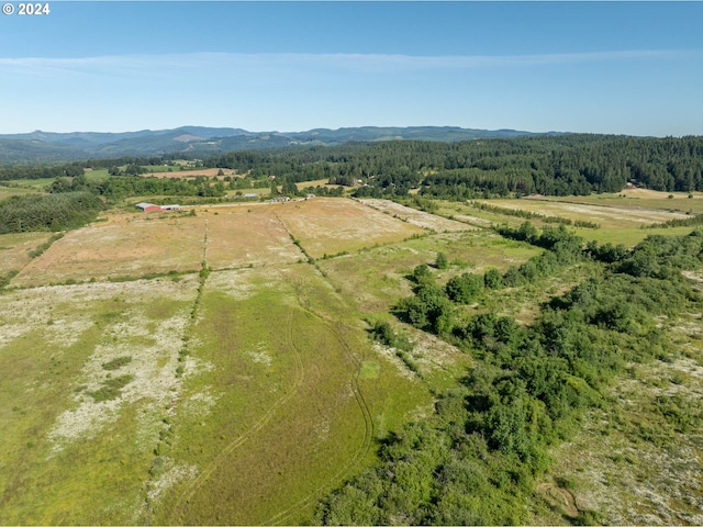 aerial view with a mountain view and a rural view