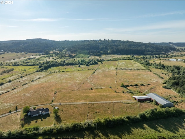 aerial view with a rural view