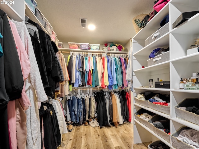 spacious closet with wood finished floors