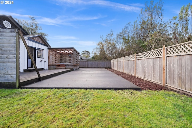 view of yard featuring a patio area