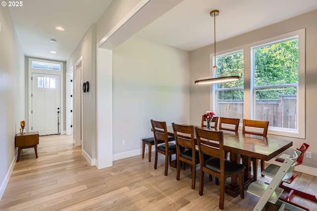 7414 SW 80th Ter, Portland, OR 97223 - dining area featuring light wood-style flooring and recessed lighting