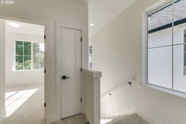 3727 N Michigan Ave, Portland, OR 97227 - staircase featuring carpet floors and recessed lighting