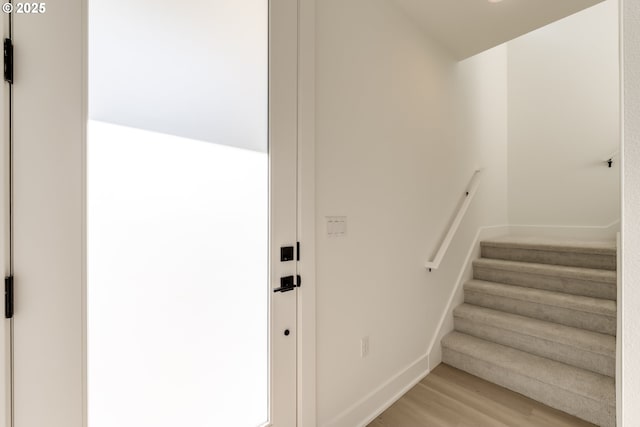3727 N Michigan Ave, Portland, OR 97227 - staircase featuring wood finished floors and baseboards