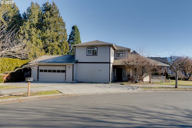 view of property with a garage