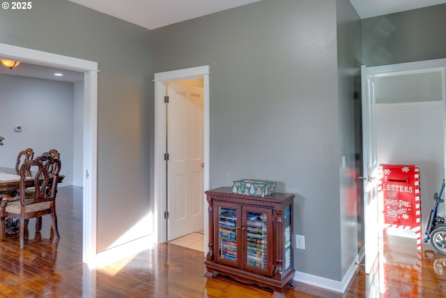 hallway featuring light wood-type flooring